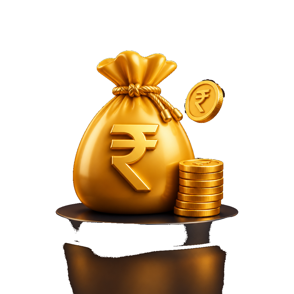 Money bag illustration for loans up to ₹5 Lakh